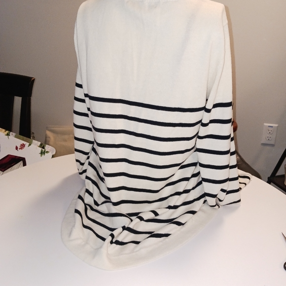 Rag & Bone sweater, blue/off white, knit, sz lg - Picture 2 of 3